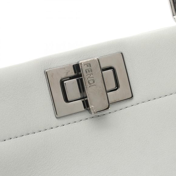 Fendi Mini Peekaboo Handbag Leather Grey - Picture 7 of 10